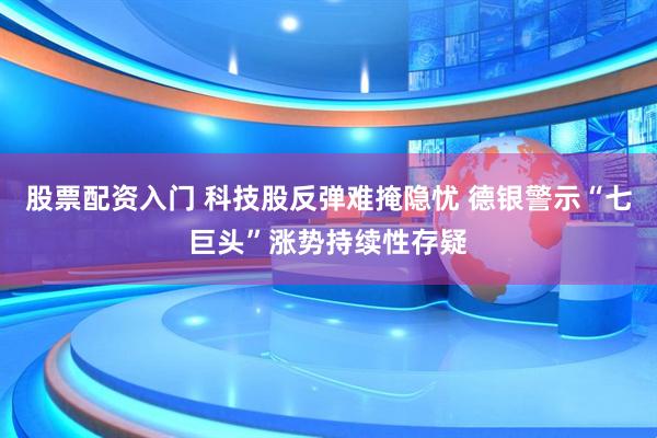 股票配資入門 科技股反彈難掩隱憂 德銀警示“七巨頭”漲勢持續性存疑