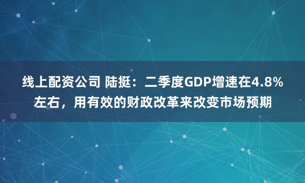 線上配資公司 陸挺：二季度GDP增速在4.8%左右，用有效的財政改革來改變市場預期